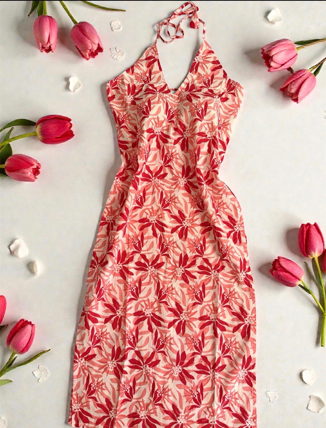 Long halter neck padded kurthi