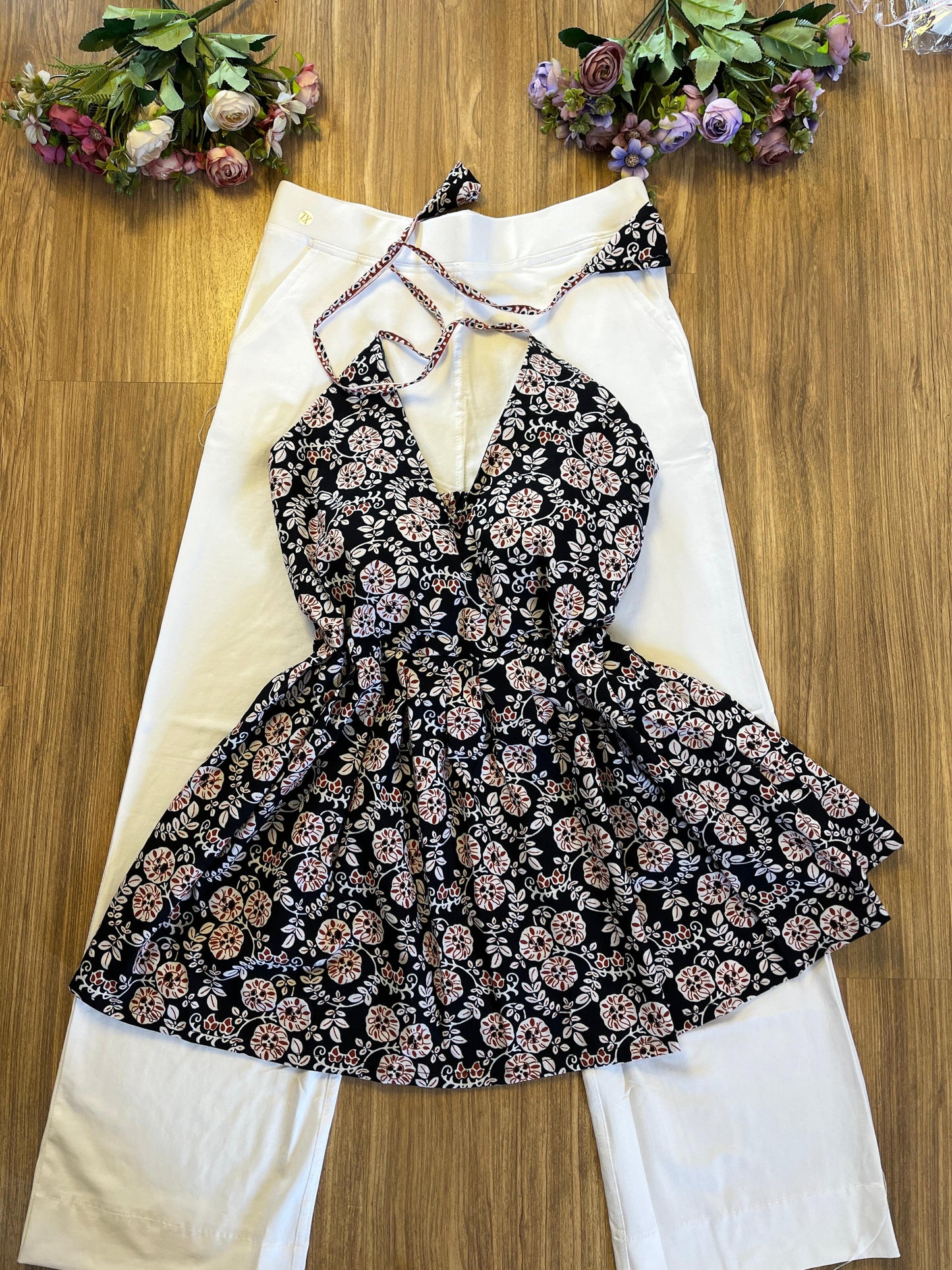 short halter neck kurthi