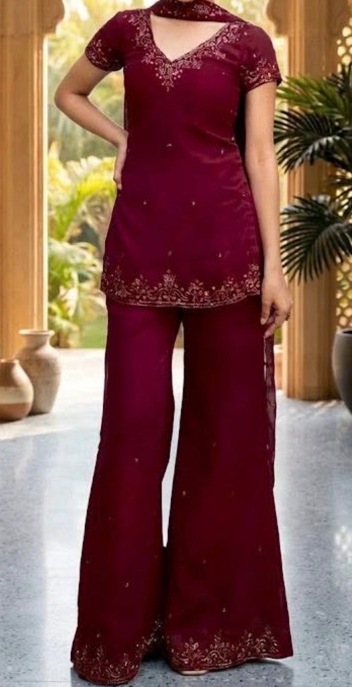 90s handwork kurtha set