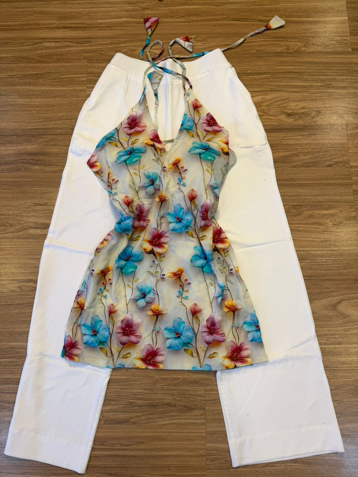 Halter neck short kurthi