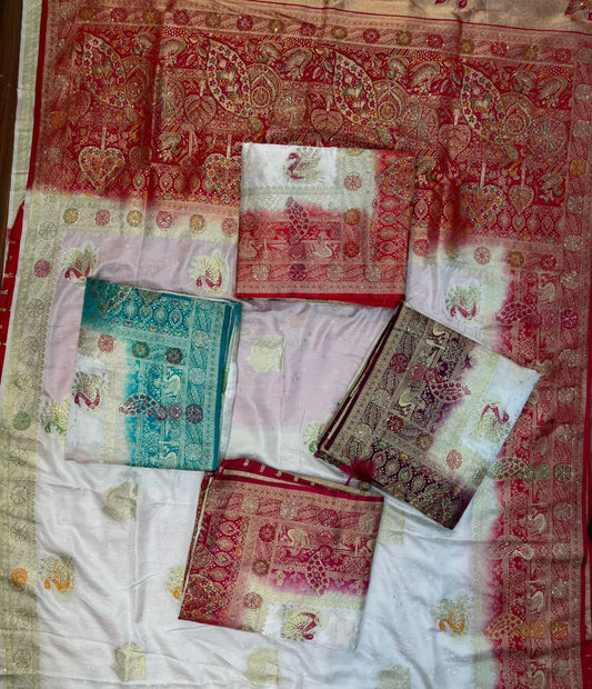 Dual color premium dola slik saree