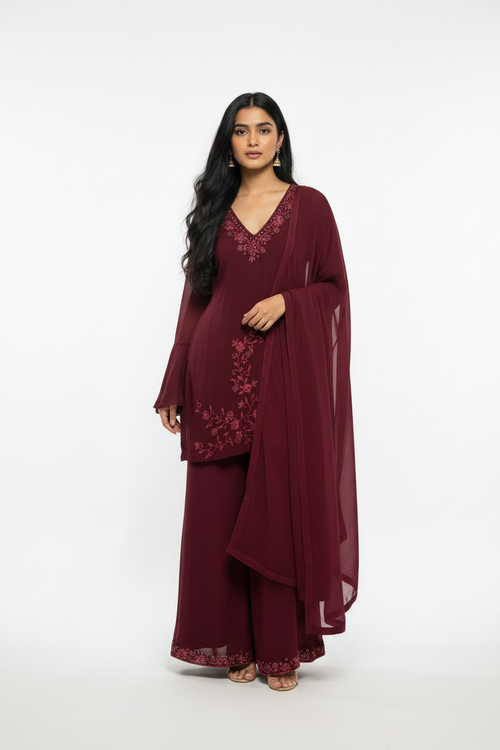 90s Kurti - Plain Dupatta No Gold Border