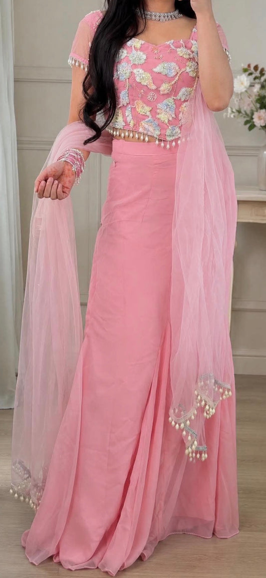 Mermaid pink lehenga