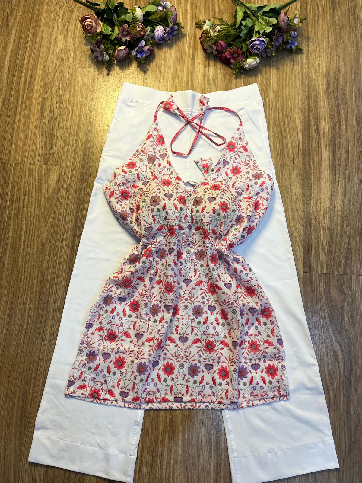 short halter neck kurthi