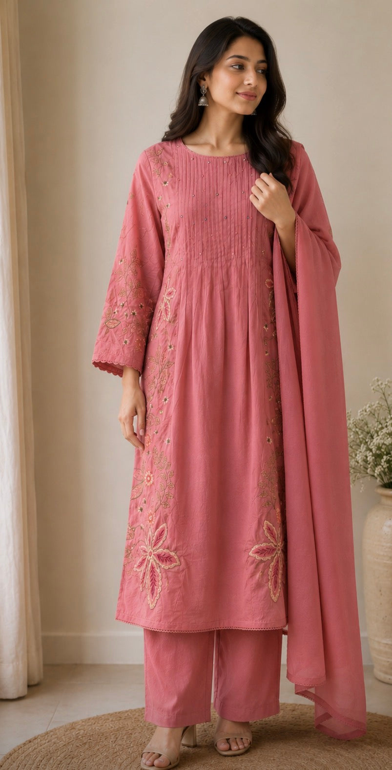 Pure malmal cotton kurtha set