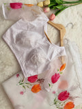 White glass tissue saree