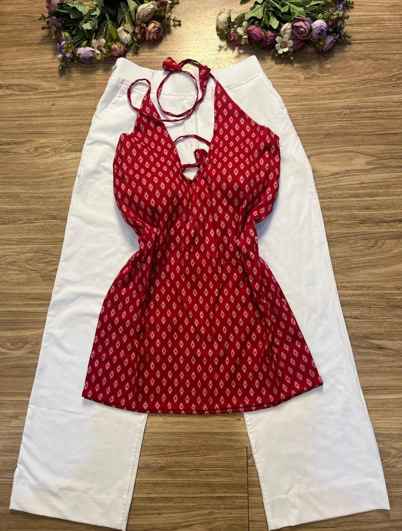 Short halter neck kurthi