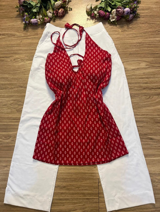 Short halter neck kurthi