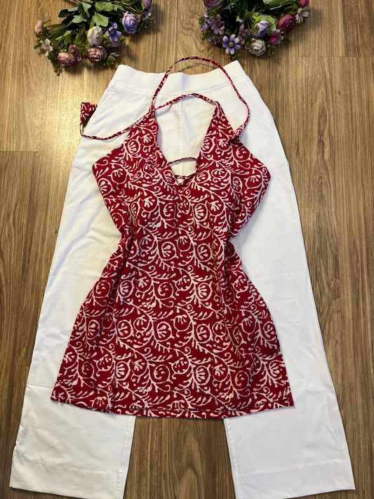 Short halter neck kurthi