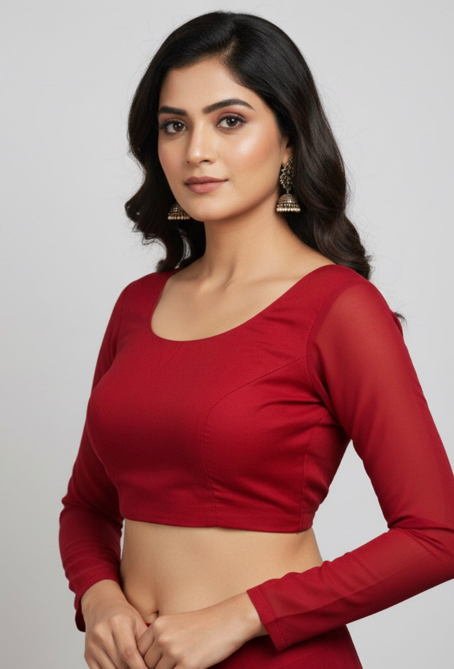 Maroon red blouse