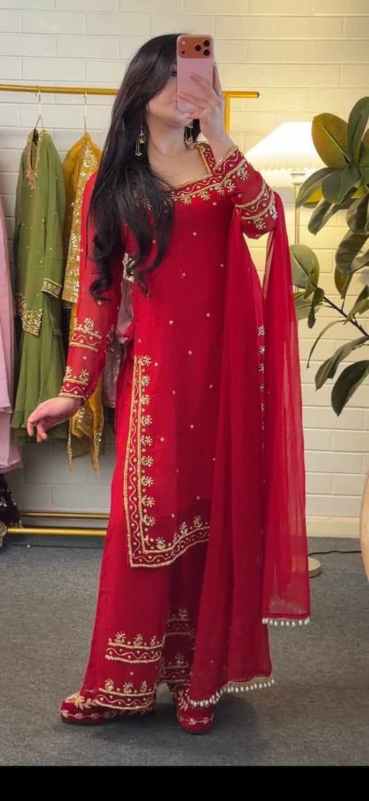Heavy handwork kurtha set