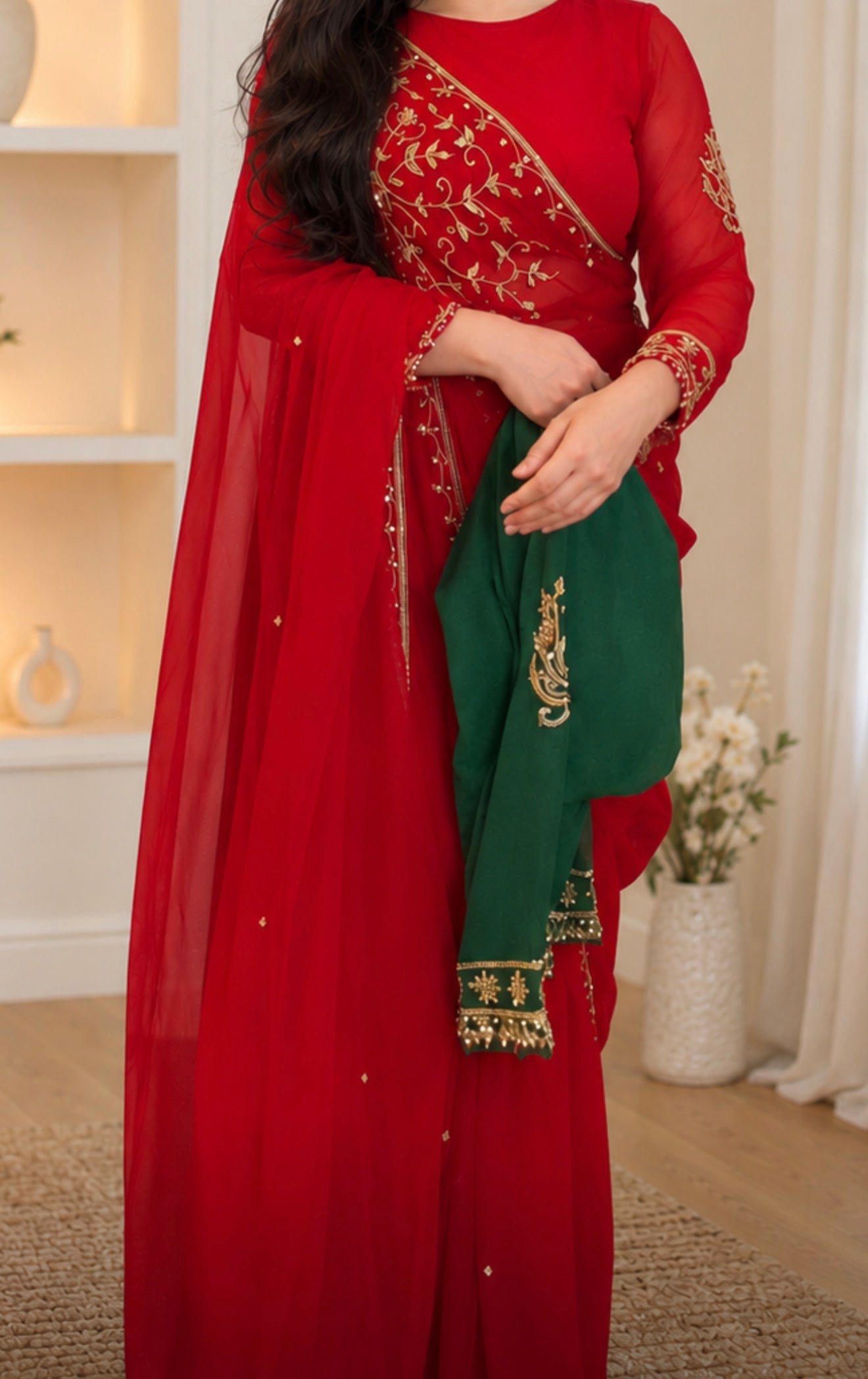 Heavy handwork saree only