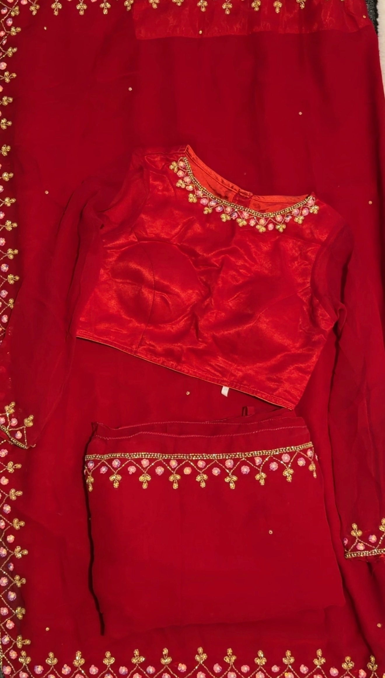 Heavy handwork saree set