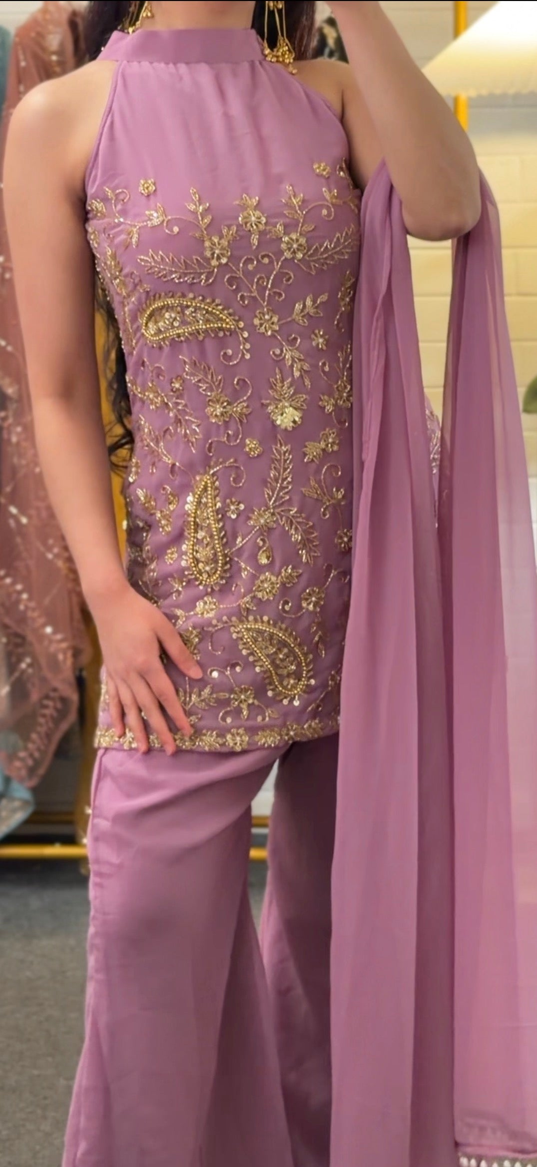 Heavy handwork kurtha set
