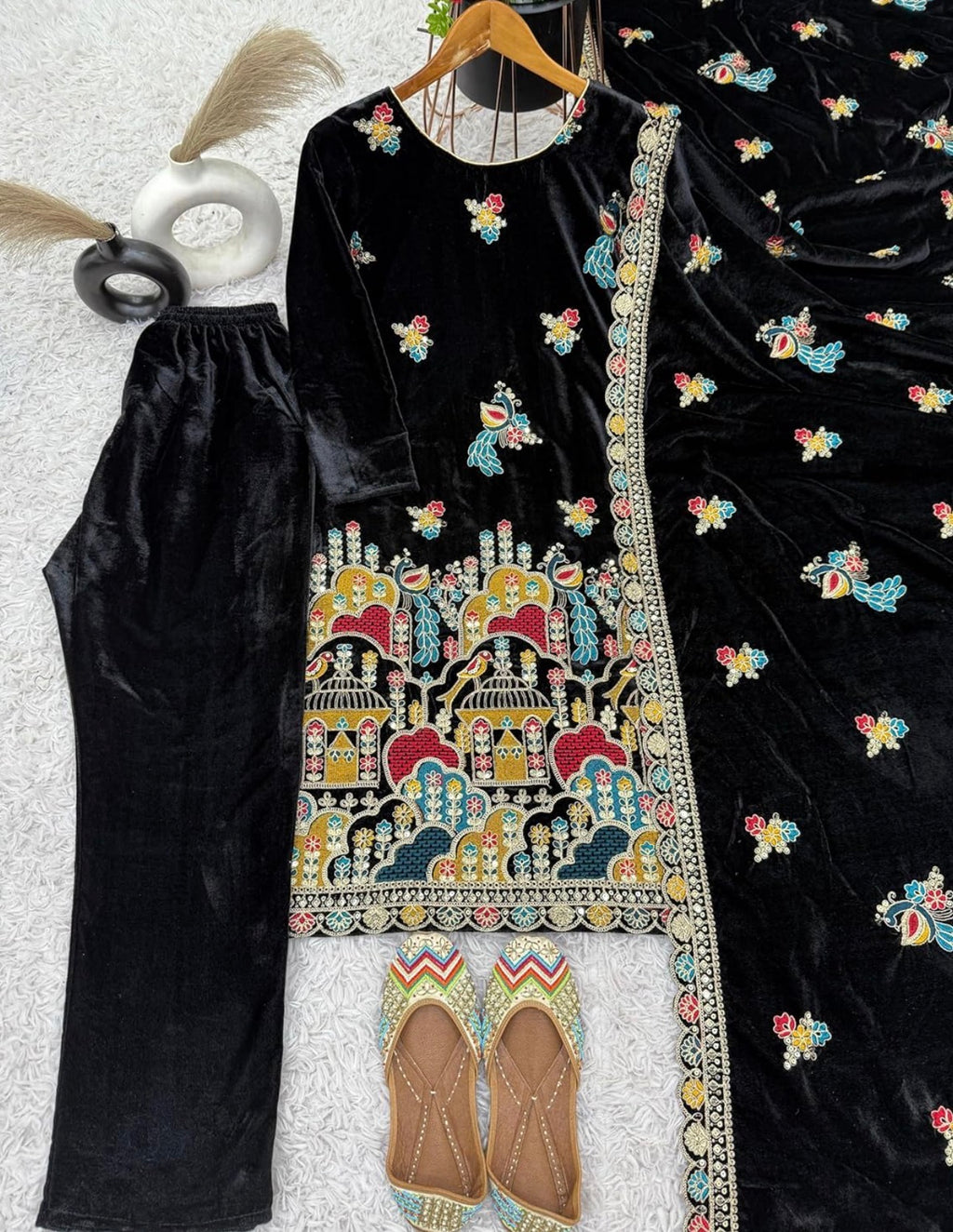 Pakistani velvet suit