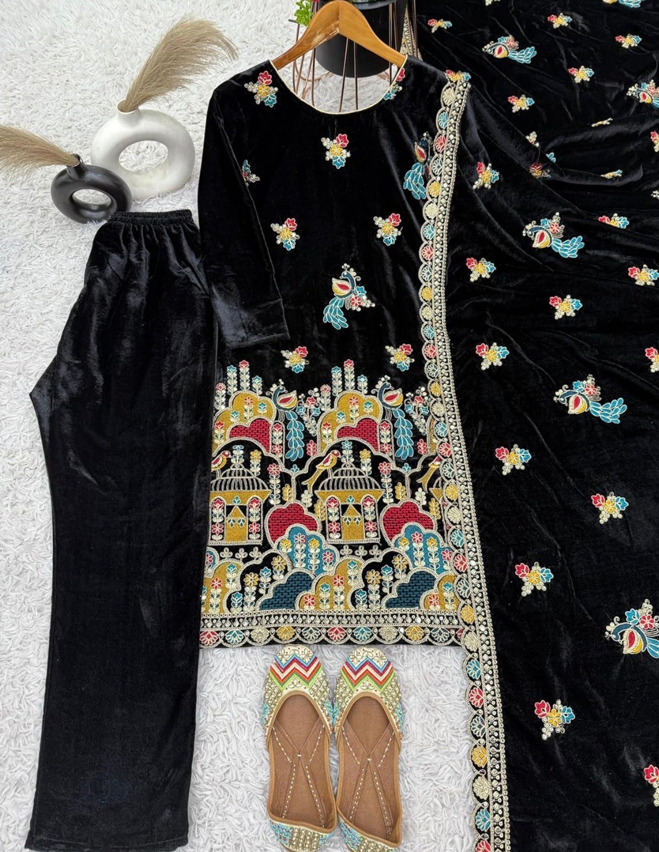 Pakistani velvet suit