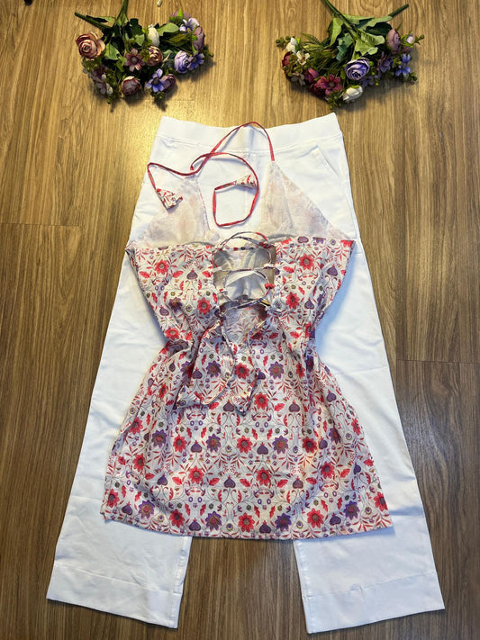 short halter neck kurthi