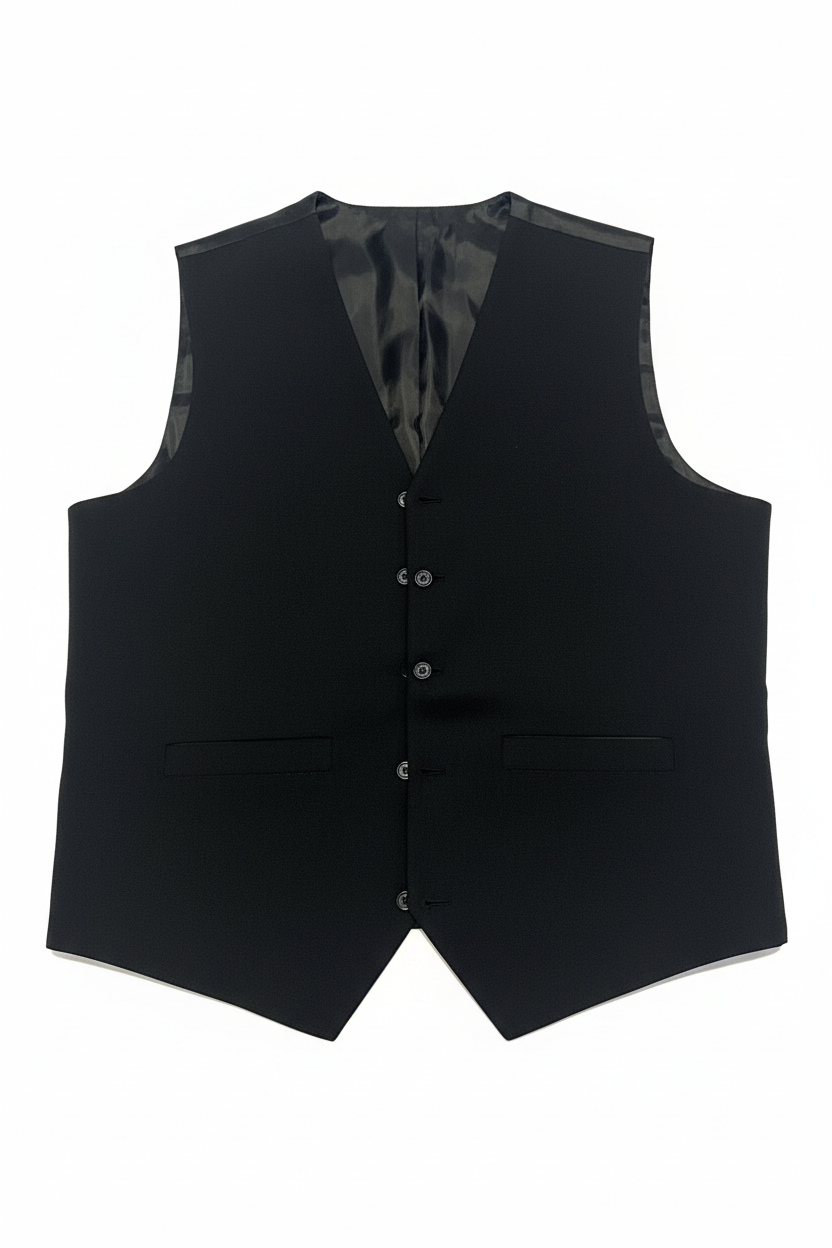 Black Vest Flat Lay