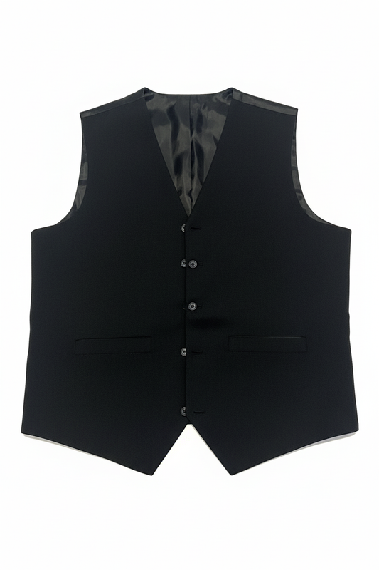 Black Vest Flat Lay