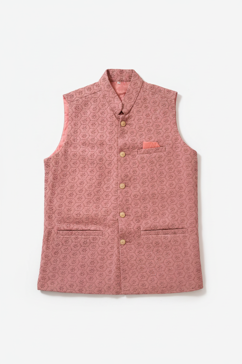 Dusty Rose Nehru Jacket Flat Lay