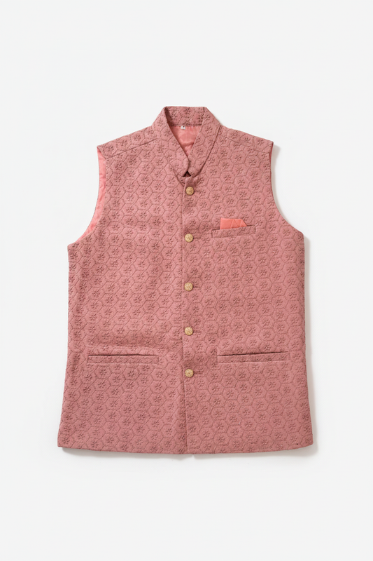 Dusty Rose Nehru Jacket Flat Lay
