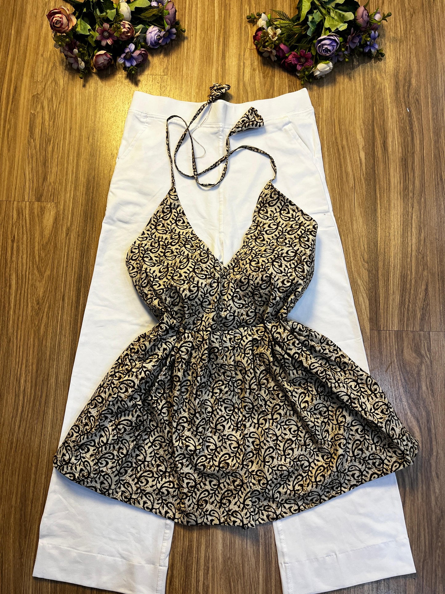 short halter neck kurthi