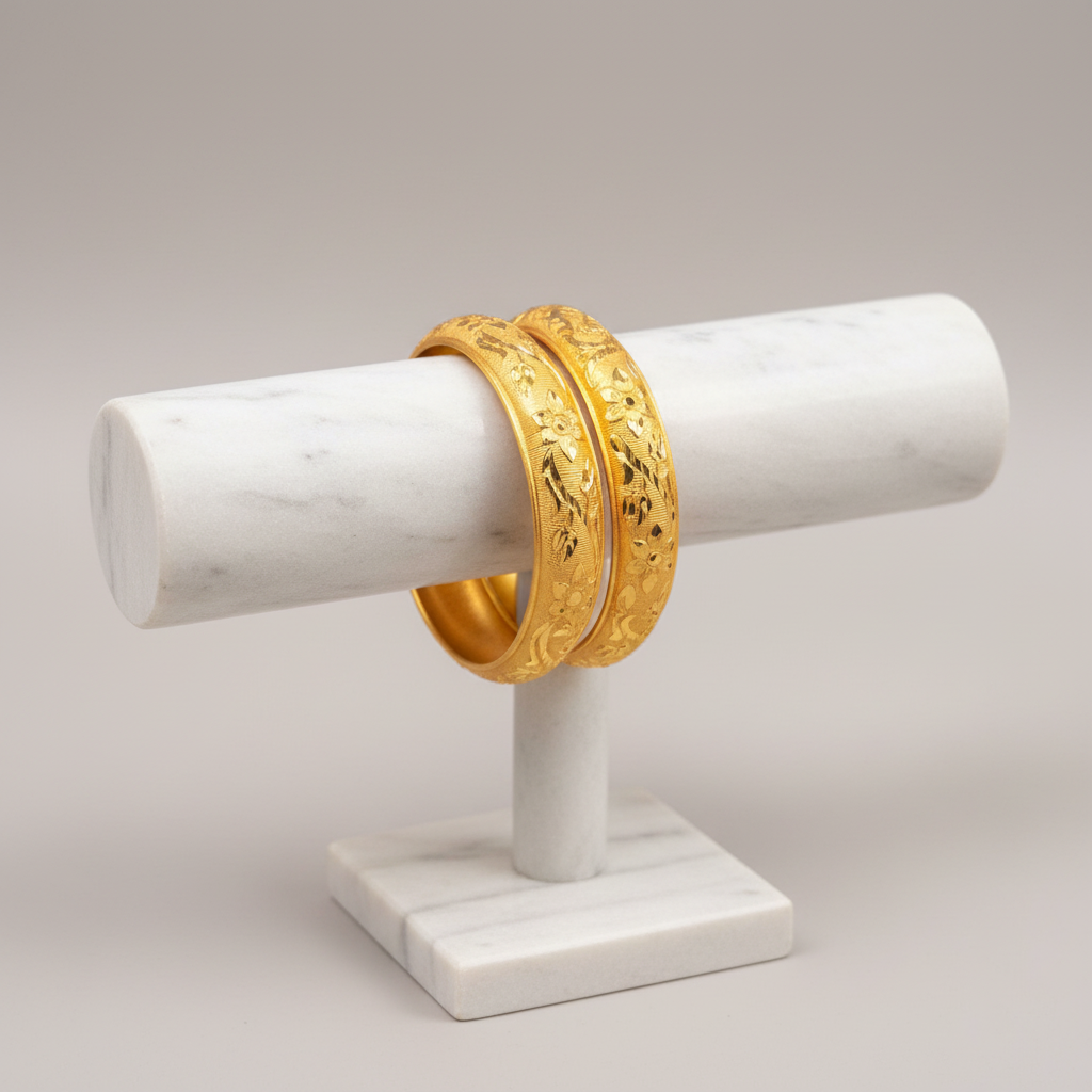 Gold Bangles on Bangle Holder