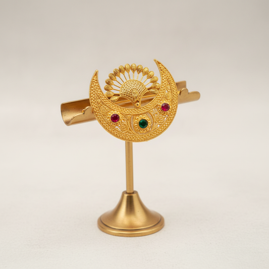 Gold Peacock Hair Clip Showcase