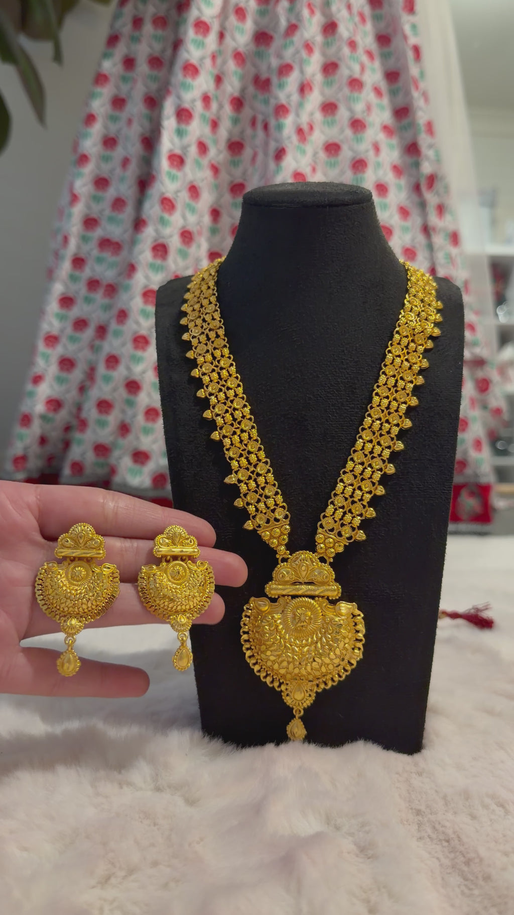 Gold imitation rani haar set