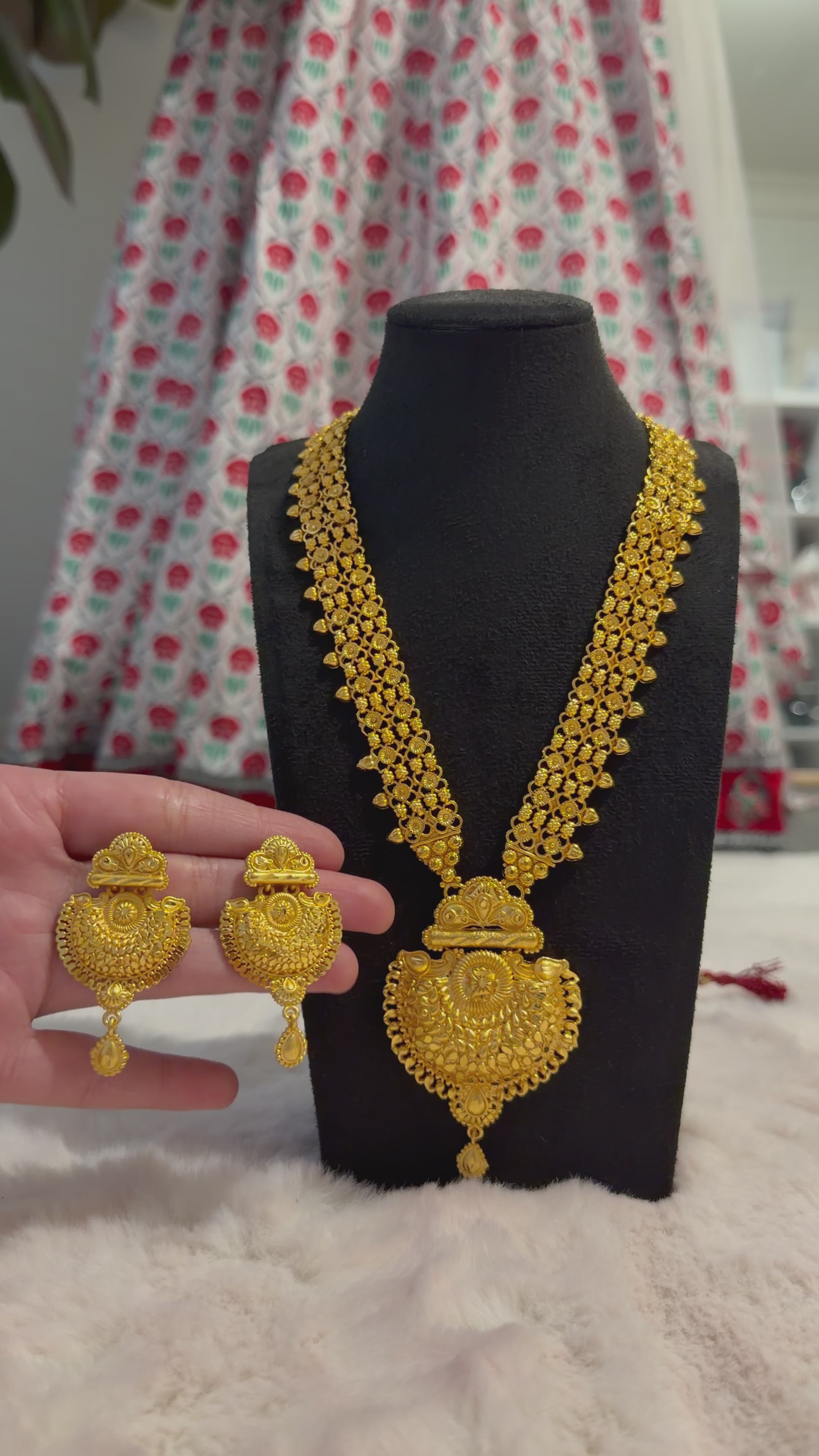 Gold imitation rani haar set