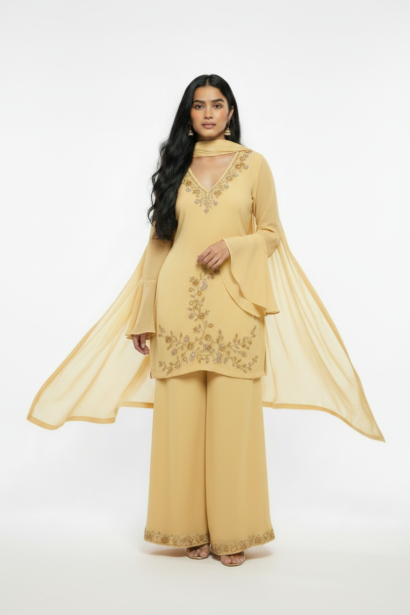 Soft Yellow Kurti Set